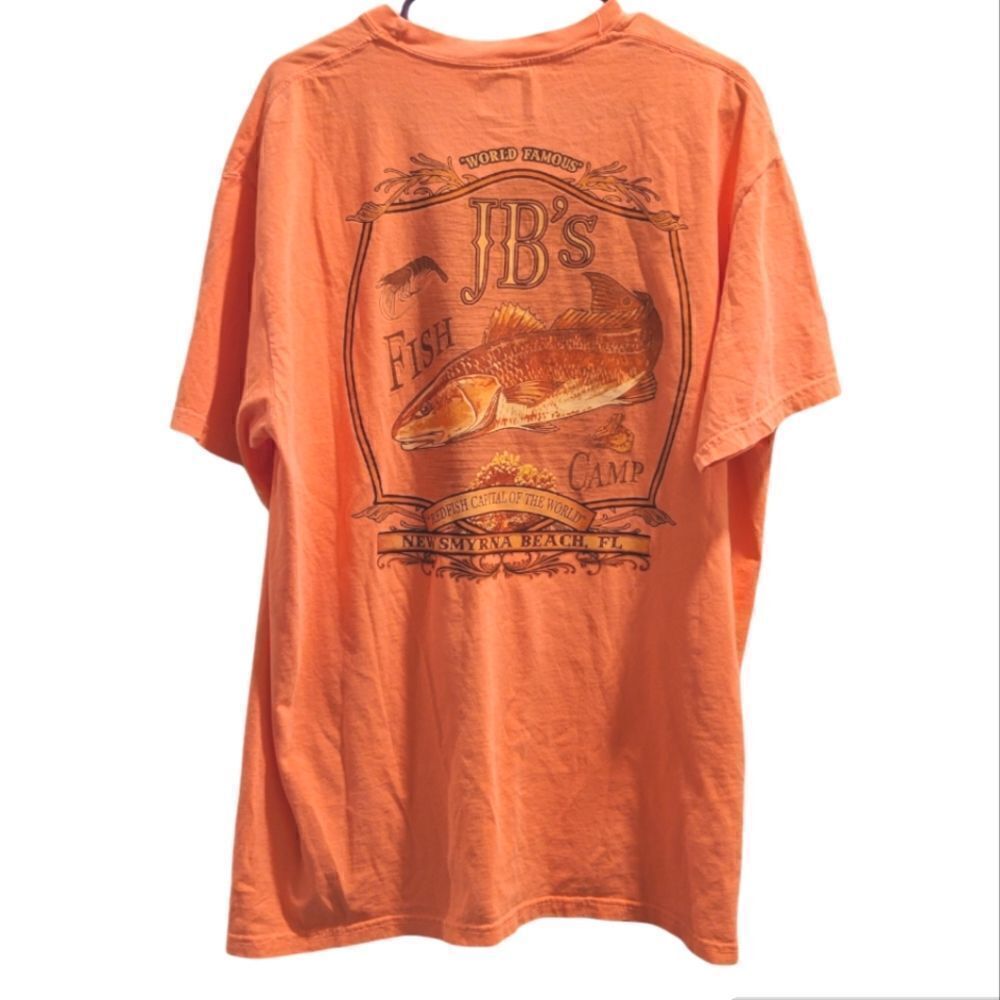 JBs fish camp shirt New Smyrna Beach Florida New XL Bright Orange
